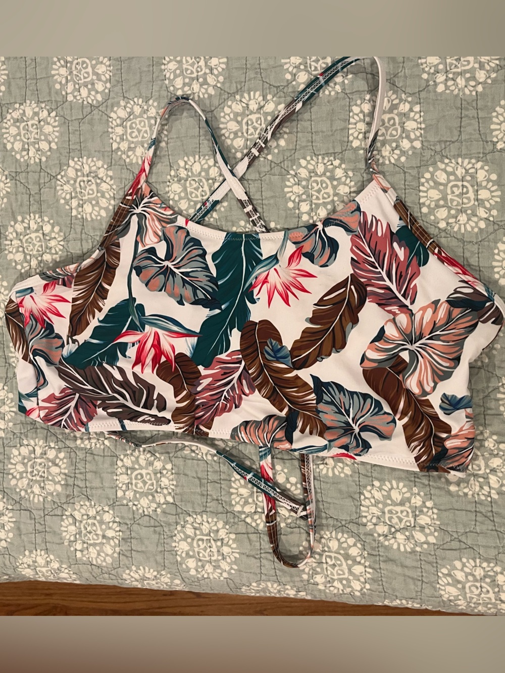 Set of 2 bikini tops XL multicolor